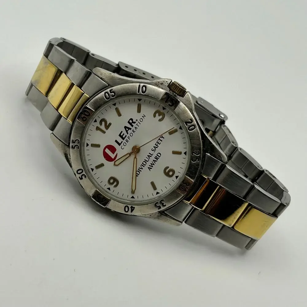 Lear Corporation Two-tone Diver/Sport Design Watch Working New Battery